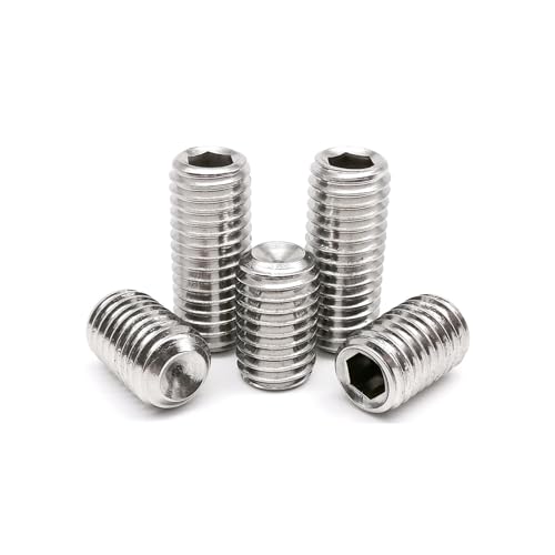 M1.6 M2 M2.5 M3 M4 M5 M6 M8 M10 M12 DIN916 Sechskant-Innensechskantschraube mit Ringschneide, Gewindestift, Bolzen, 304 A2-70 Edelstahl(3mm,50pcs M4) von SAPIIKEF