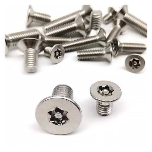 M2 bis M8 304 A2 Edelstahl Sechslappen Torx Flachsenkkopf mit Säulenstift Manipulationssichere Anti-Diebstahl-Sicherheitsschraube(25mm,M3 50pcs) von SAPIIKEF