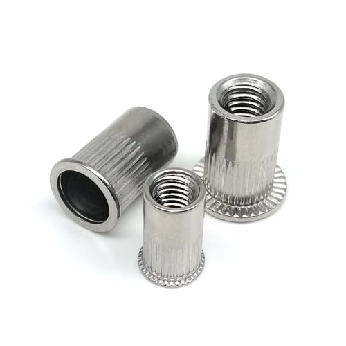 M3 M4 M5 M6 M8 M10 M12 316 Edelstahl Flachkopf Kleiner Senkkopf Gewinde Nietmutter Einsatz Rivnut Nutsert Hohe Qualität(Flat head,40pcs M6) von SAPIIKEF