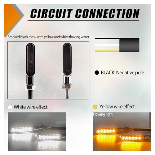 Mini Motorrad Blinker Blinklicht Gelb Weiß Blinker Clignotant(WSL108-7) von SAPIIKEF