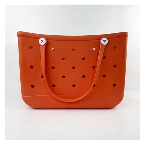 Mode Strand Strand Tasche Gummi Wasserdicht Korb Große Kapazität Sommer Lagerung Schulter Handtasche Kid Strand Bogg Tasche(Orange) von SAPIIKEF