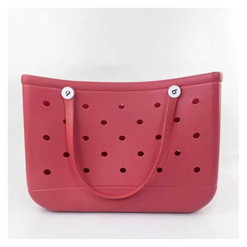 Mode Strand Strand Tasche Gummi Wasserdicht Korb Große Kapazität Sommer Lagerung Schulter Handtasche Kid Strand Bogg Tasche(Red) von SAPIIKEF