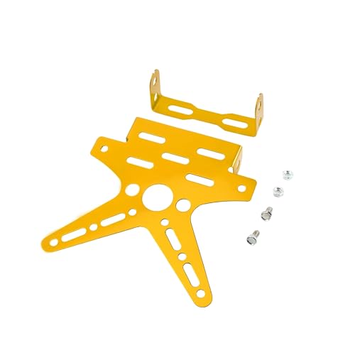 Motocross Kennzeichenhalter Halterung Universal Motorrad Aluminiumlegierung Angepasste Kennzeichenabdeckung(Gold) von SAPIIKEF