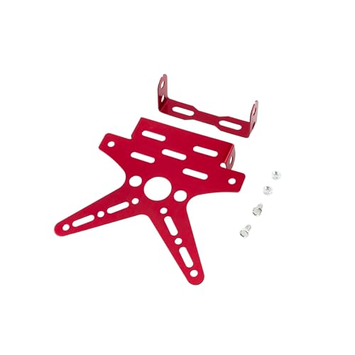 Motocross Kennzeichenhalter Halterung Universal Motorrad Aluminiumlegierung Angepasste Kennzeichenabdeckung(Red) von SAPIIKEF