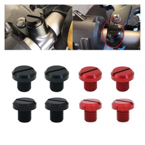 Motorcycle M10*1.25 Left Right-Hand Threaded Mirror Hole Plug Screw Bolts Covers Caps For FZ07 FZ09 FZ1 MT07 MT09 XSR900(2right Red) von SAPIIKEF