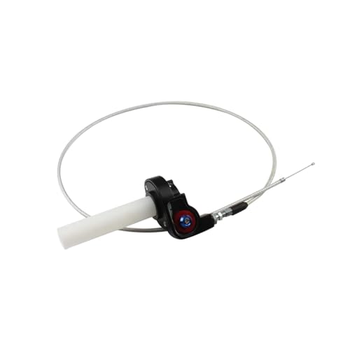 Motorrad Beschleuniger Gasgriff Griffe Teile 1200mm Kabel 22mm 7/8'' Universal Enduro Motocross Dirt Pit Bike Zubehör(White) von SAPIIKEF