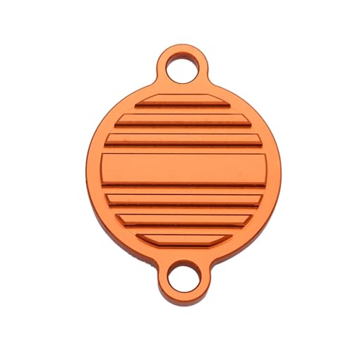 Motorrad CNC Ölpumpenabdeckung Schutzkappe und Ölfilterabdeckung Kappe for 250 350 450 500 530 SXF XCF XCW EXC EXCF 2009-2020 2021(Orange Filter Cover) von SAPIIKEF