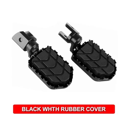Motorrad Fußstütze Rest Padel Gummi Abdeckung Aluminium Drehbare Fußrasten for R1200GS Abenteuer R1200 GSA 2005-2013 öl gekühlt(Black With Cover) von SAPIIKEF