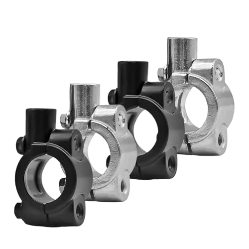 Motorrad Lenker Spiegel Halterung Clamp 10mm Gewinde Rückspiegel Halter Adapter Halterung Retainer 22mm Lenker Schwarz Silber(2pcs M10 black) von SAPIIKEF