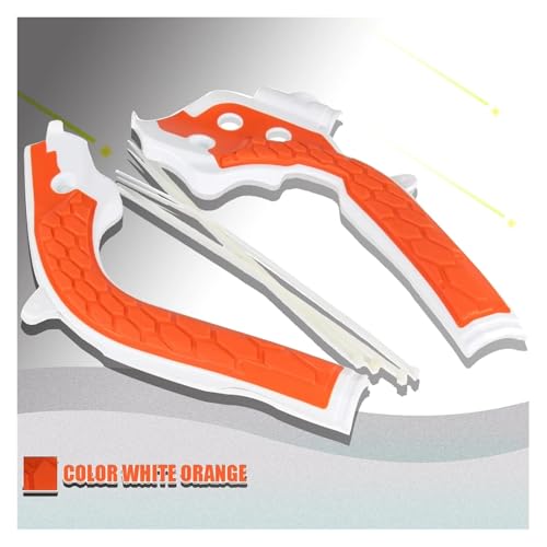 Motorrad Rahmen Schutz Schutz Abdeckung for SX XSF XC XCW EXC XCF EXCF 85 125 250 450 250 300 for TC TX TE FC FE(Orange White) von SAPIIKEF