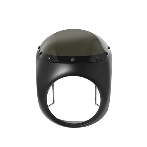 Motorrad Rot/Weiß Front Scheinwerfer Verkleidung Windschutzscheibe for 7 zoll/16.5~18cm Retro Scheinwerfer Windschutzscheibe(Matte BLK Smoke Lens) von SAPIIKEF