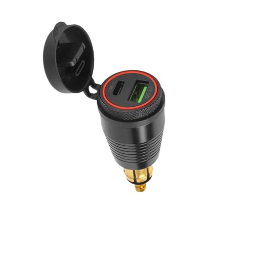 Motorrad-Schnellladegerät USB Typ-C QC 3.0 Netzteilbuchse Stecker for R1100RT R1250GS Adventure R1200GS GS1200 ADV LC(Red light) von SAPIIKEF