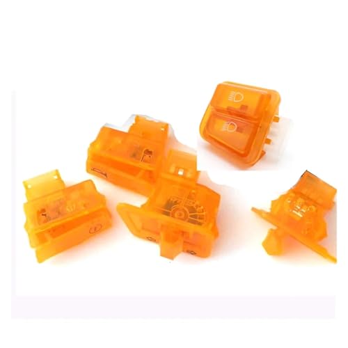 Motorrad Startschalter Hupe Licht Blinker Fernlicht Abblendlicht Taste Schalter Verbindungsstücke for Roller ATV Moped Teil(Orange 5 Switches) von SAPIIKEF