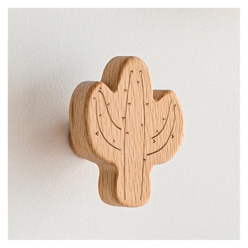 Neue Tier Massivholz Haken Buche Hängen Aufhänger Badezimmer Wand Haken Schlafzimmer Mantel Lagerung Rack-Home Handtuch Schlüssel Dekoration Haken(Cactus) von SAPIIKEF