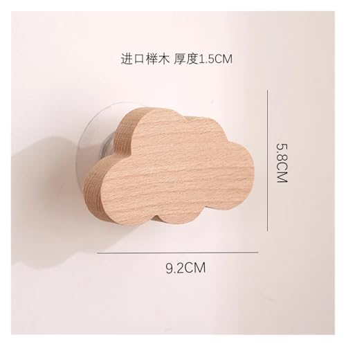 Neue Tier Massivholz Haken Buche Hängen Aufhänger Badezimmer Wand Haken Schlafzimmer Mantel Lagerung Rack-Home Handtuch Schlüssel Dekoration Haken(Cloud) von SAPIIKEF
