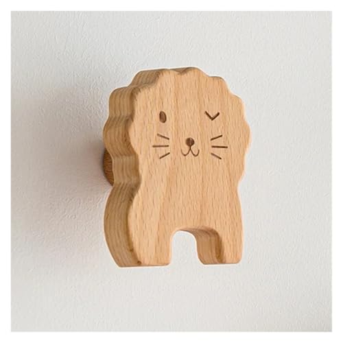 Neue Tier Massivholz Haken Buche Hängen Aufhänger Badezimmer Wand Haken Schlafzimmer Mantel Lagerung Rack-Home Handtuch Schlüssel Dekoration Haken(Lion) von SAPIIKEF