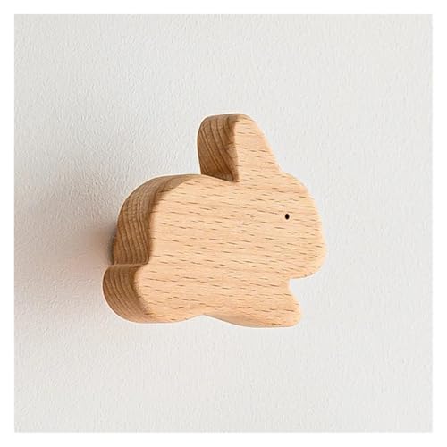 Neue Tier Massivholz Haken Buche Hängen Aufhänger Badezimmer Wand Haken Schlafzimmer Mantel Lagerung Rack-Home Handtuch Schlüssel Dekoration Haken(Rabbit) von SAPIIKEF