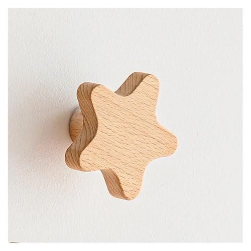 Neue Tier Massivholz Haken Buche Hängen Aufhänger Badezimmer Wand Haken Schlafzimmer Mantel Lagerung Rack-Home Handtuch Schlüssel Dekoration Haken(Star) von SAPIIKEF
