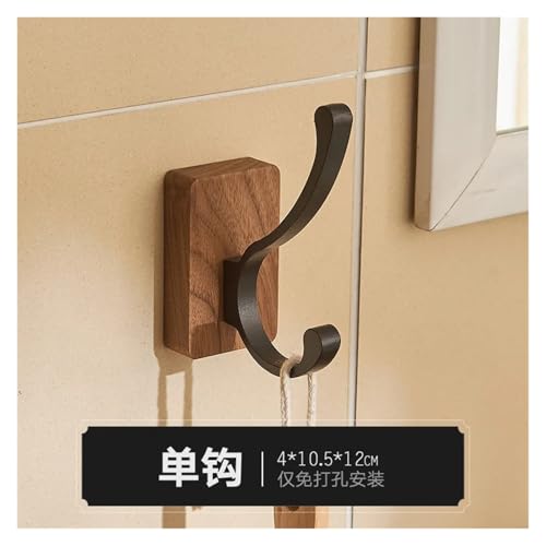 Neue einfache Massivholzhaken Walnuss Hängende Kleiderbügel Badezimmer Wandhaken Schlafzimmer Mantel Lagerregal Home Handtuch Schlüssel Dekoration Haken(B) von SAPIIKEF