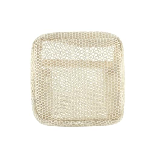 Quadratische Netz-Kosmetiktasche, tragbare Aufbewahrungstasche for Lippenstifte und Kosmetik mit Reißverschluss, Mehrzweck-Aufbewahrungstasche for Kleinigkeiten, niedliche Studententasche(White) von SAPIIKEF