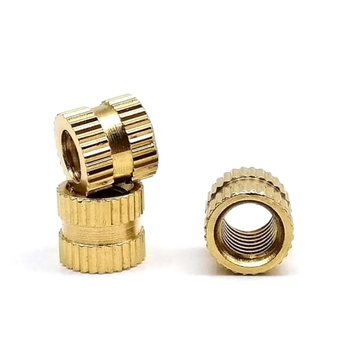 Rändelmutter aus Messing und Kupfer, Gewinde eingebetteter Nutsert M1.6 M2 M2.5 M3 M4 M5 M6 M8 for Heißschmelz-Wärmespritzguss, 3D-Druck(16mm long,5pcs M8OD 10mm)) von SAPIIKEF