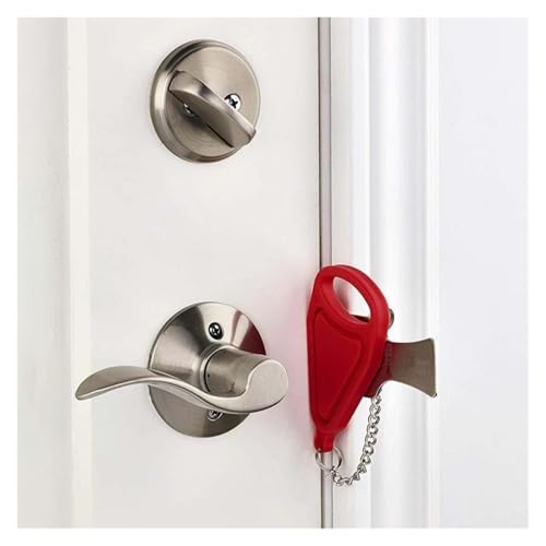 Reiseunterkunft Türsicherheitsschloss Home Room Hotel Diebstahlsicherungsschloss Metallschloss Tragbares Türschloss Sicherheitsriegel(Red) von SAPIIKEF