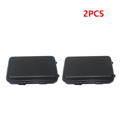 SAPIIKEF 1/3 STÜCKE S/L/XXL Größe Outdoor Kunststoff Wasserdicht Versiegelt Überlebensbox Container Camping Outdoor Reisebox Aufbewahrungsbox(Black M 2PCS) von SAPIIKEF