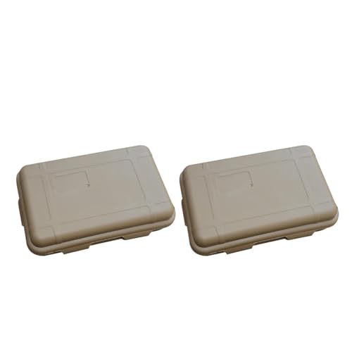 SAPIIKEF 1/3 STÜCKE S/L/XXL Größe Outdoor Kunststoff Wasserdicht Versiegelt Überlebensbox Container Camping Outdoor Reisebox Aufbewahrungsbox(Light Brown L 2PCS) von SAPIIKEF