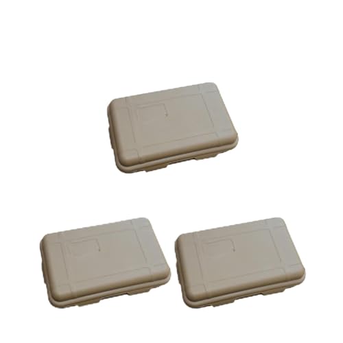 SAPIIKEF 1/3 STÜCKE S/L/XXL Größe Outdoor Kunststoff Wasserdicht Versiegelt Überlebensbox Container Camping Outdoor Reisebox Aufbewahrungsbox(Light Brown M 3PCS) von SAPIIKEF