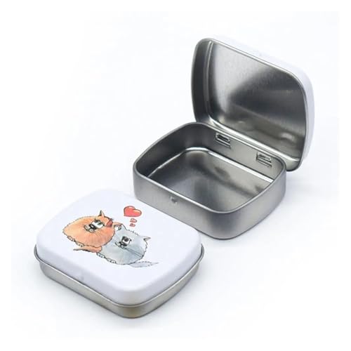 SAPIIKEF 1 PC Mini Zinn Metall Box versiegelt Glas Verpackung Boxen Schmuck Candy Box kleine Lagerung Dosen Münze(Coral RED) von SAPIIKEF