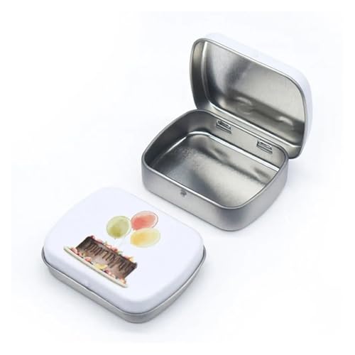 SAPIIKEF 1 PC Mini Zinn Metall Box versiegelt Glas Verpackung Boxen Schmuck Candy Box kleine Lagerung Dosen Münze(Mint) von SAPIIKEF