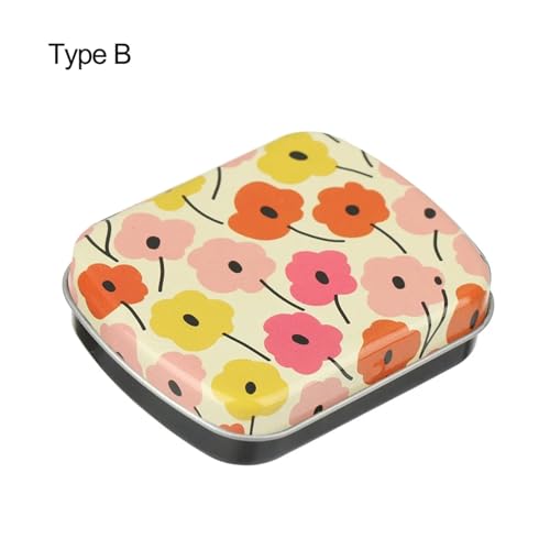 SAPIIKEF 1 PC Mini Zinn Metall Box versiegelt Glas Verpackung Boxen Schmuck Candy Box kleine Lagerung Dosen Münze(Orange) von SAPIIKEF