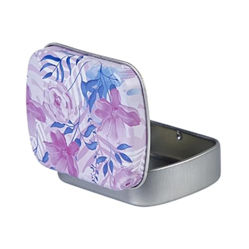 SAPIIKEF 1 PC Mini Zinn Metall Box versiegelt Glas Verpackung Boxen Schmuck Candy Box kleine Lagerung Dosen Münze(ROYAL Blue) von SAPIIKEF