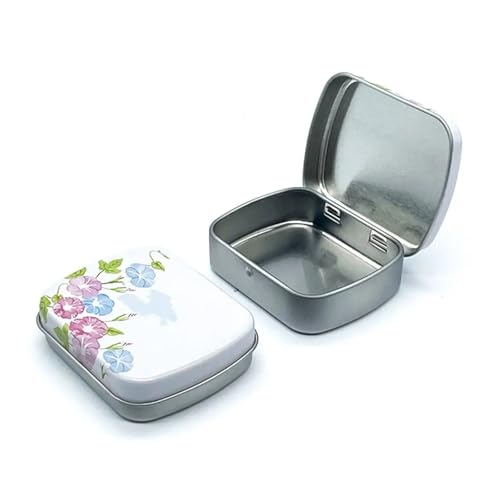 SAPIIKEF 1 PC Mini Zinn Metall Box versiegelt Glas Verpackung Boxen Schmuck Candy Box kleine Lagerung Dosen Münze(Turquoise) von SAPIIKEF