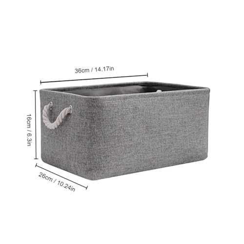 SAPIIKEF 1 Stück Beige/Grau Faltbarer Aufbewahrungskorb Leinenaufbewahrung Stoff Kleiderschrank Büro Schlafzimmer Schrank Spielzeug Wäschekorb mit Griff(1Pc Grey M) von SAPIIKEF
