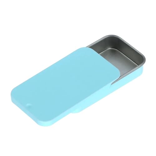 SAPIIKEF 1 Stück rechteckige Leere Mini-Blechdose aus Metall Weißblech Push Candy Pillendosen Behälter Jar Scharnierbehälter(Beige) von SAPIIKEF