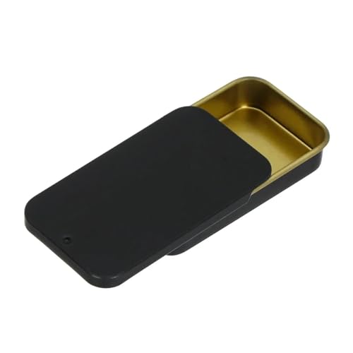 SAPIIKEF 1 Stück rechteckige Leere Mini-Blechdose aus Metall Weißblech Push Candy Pillendosen Behälter Jar Scharnierbehälter(Dark Khaki) von SAPIIKEF