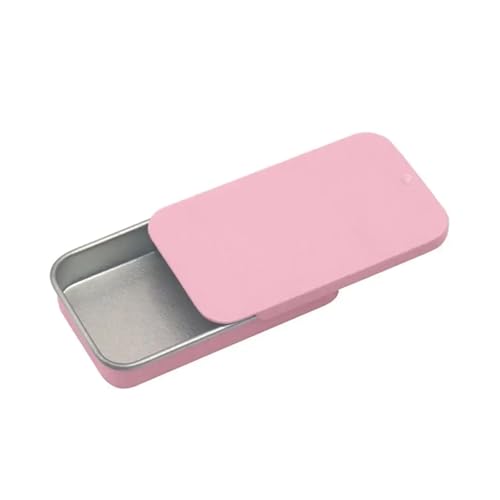 SAPIIKEF 1 Stück rechteckige Leere Mini-Blechdose aus Metall Weißblech Push Candy Pillendosen Behälter Jar Scharnierbehälter(Grey) von SAPIIKEF
