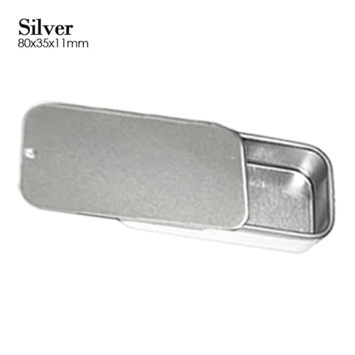 SAPIIKEF 1 Stück rechteckige Leere Mini-Blechdose aus Metall Weißblech Push Candy Pillendosen Behälter Jar Scharnierbehälter(Ivory) von SAPIIKEF