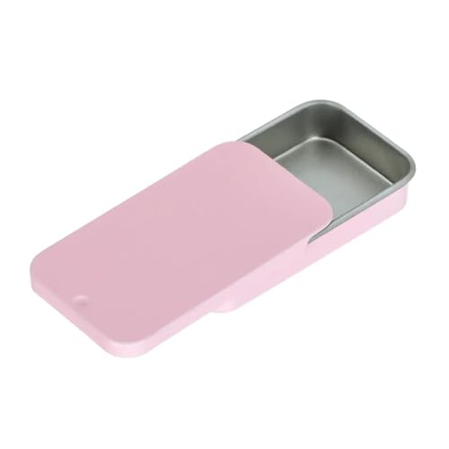 SAPIIKEF 1 Stück rechteckige Leere Mini-Blechdose aus Metall Weißblech Push Candy Pillendosen Behälter Jar Scharnierbehälter(Light Grey) von SAPIIKEF
