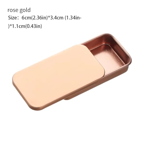 SAPIIKEF 1 Stück rechteckige Leere Mini-Blechdose aus Metall Weißblech Push Candy Pillendosen Behälter Jar Scharnierbehälter(Pink) von SAPIIKEF