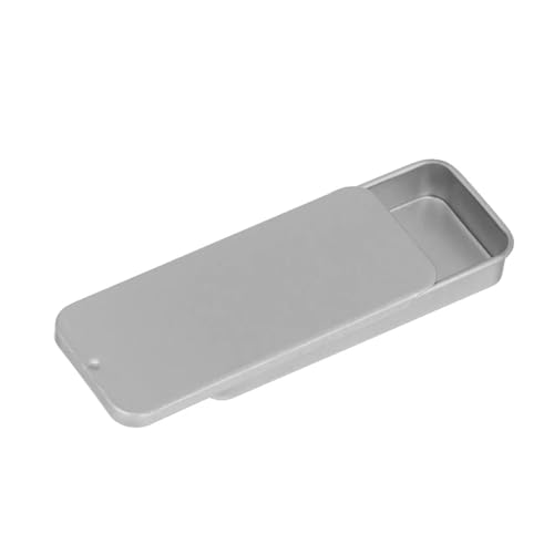 SAPIIKEF 1 Stück rechteckige Leere Mini-Blechdose aus Metall Weißblech Push Candy Pillendosen Behälter Jar Scharnierbehälter(White) von SAPIIKEF