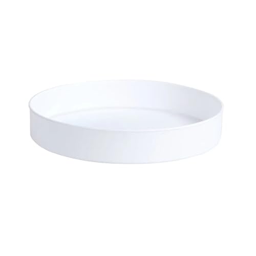 SAPIIKEF 1 stück 360 Grad Drehbarer Schrank-Organizer Küche Badezimmer Kosmetik-Plattenspieler-Ablage rutschfeste Runde Gewürzregalplatte(White) von SAPIIKEF