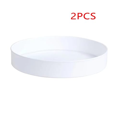 SAPIIKEF 1 stück 360 Grad Drehbarer Schrank-Organizer Küche Badezimmer Kosmetik-Plattenspieler-Ablage rutschfeste Runde Gewürzregalplatte(White 2pcs) von SAPIIKEF