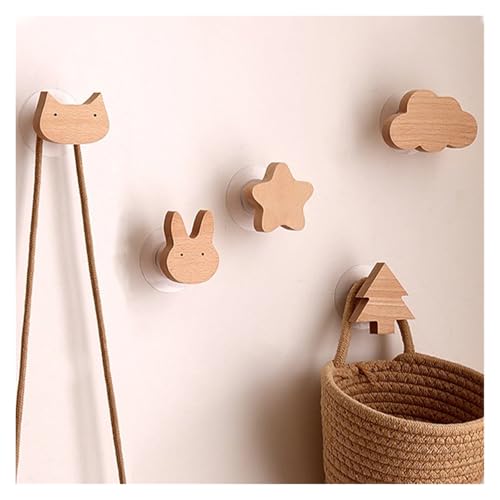 SAPIIKEF 1 stücke Tier Holz Haken Nette Room Decor Haken Wand Keychain Mantel Haken Hause Tür Holz Haken Aufhänger Küche Zubehör Gadget(Jellyfish) von SAPIIKEF