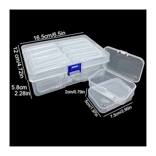 SAPIIKEF 10/19/24/30 Gitter DIY Perlen Diamant Farbe Handwerk Transparent Kunststoff Aufbewahrungsbox, Kunst Stickerei Schmuck Zubehör Box(10 Grids) von SAPIIKEF