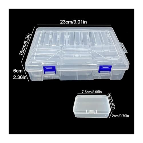 SAPIIKEF 10/19/24/30 Gitter DIY Perlen Diamant Farbe Handwerk Transparent Kunststoff Aufbewahrungsbox, Kunst Stickerei Schmuck Zubehör Box(19 Grid) von SAPIIKEF