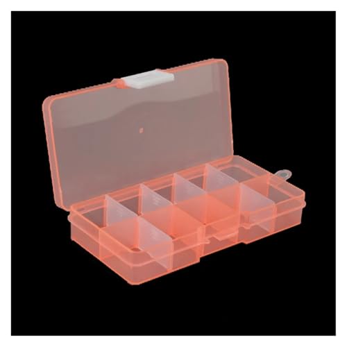 SAPIIKEF 10 Gitter transparent fixiert mit Schlitz Perlen Anti-String Gitter Kunststoff Aufbewahrungsbox Schmuck Klassifizierung Teile Unterteilung Box(Orange) von SAPIIKEF