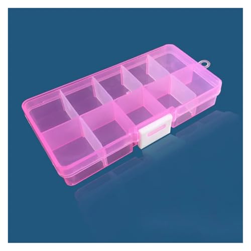 SAPIIKEF 10 Gitter transparent fixiert mit Schlitz Perlen Anti-String Gitter Kunststoff Aufbewahrungsbox Schmuck Klassifizierung Teile Unterteilung Box(Rose with Whitecolor) von SAPIIKEF