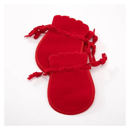 SAPIIKEF 10 stücke Kleine Samt Schmuck Beutel Kordelzug Taschen for Geschenke Ring Ohrringe Candy Display Lagerung Business(Red,9X12cm) von SAPIIKEF
